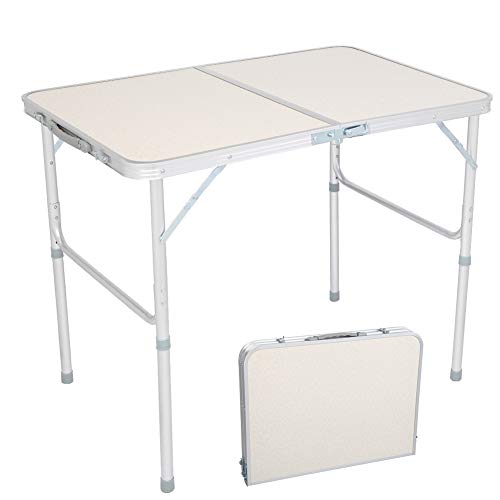 Lovinland Aluminum Folding Table, Portable Camping Table 3 Foot Lightweight Foldable Table