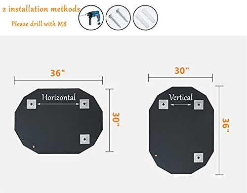 SNUGACE Single Beveled Edge Frameless Wall Mount Bathroom Vanity Mirror, 30” X 36”