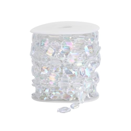 Guirlandes de Perles Cristal, Colorées Transparent Cristal Guirlande Acrylique Diamant Sapin Noël...