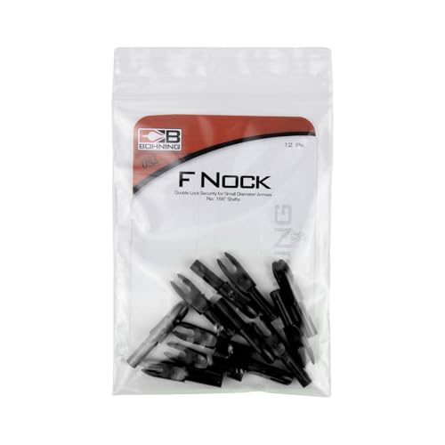 Bohning F Nock - .166 Shafts (4mm, VAP, Nano, Micro), 12 Pack, Black