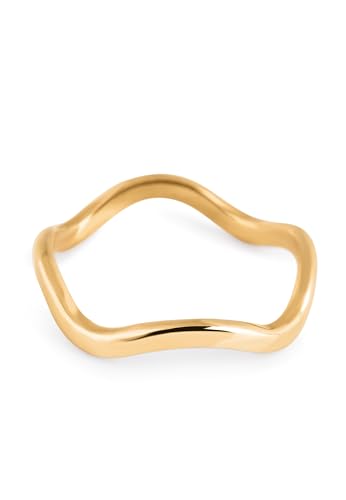 Bague en acier inoxydable 316L doré Akitsune Serenity, bijou premium
