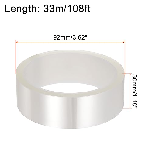 Image of HARFINGTON 2 Rolls Heat Tape High Temperature Heat Resistant Tape 30mmx33m(108ft) Sublimation Thermal Heat Transfer Tape for Sublimation Press No Residue, Clear