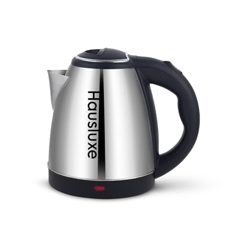 Hausluxe Electric Kettle 1L, 1500W Stainless Steel, Auto Shut Off, 360° Cordless Design, Fast Boil Water Heater for Tea, Coffee & Instant Foods