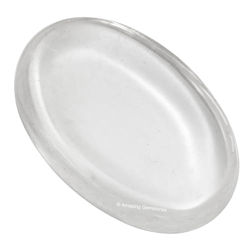 Image of Amazing Gemstone Clear Quartz Crystal Worry Stone Crystals and Healing Stones - Worry Stones for Stress Relief Gift - Piedra Crystal Fidget for Meditation - Unique Stocking Stuffers and Birthday Gift