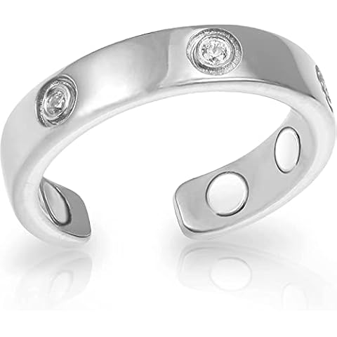 MagnetRX® Magnetic Ring for Women - Elegant Crystal Ring - Magnet Rings for Women (Silver | Ring Size: 10) Cover