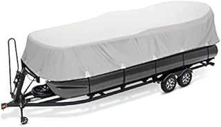 GOTRUTH Upgraded Waterproof Pontoon Boat Cover 800D Trailerable Pontoon Boat Cover with PU Coating Sun-Proof Fade-Resistant Heavy Duty Marine Grade Oxford Cloth Material (22FT-24FT)