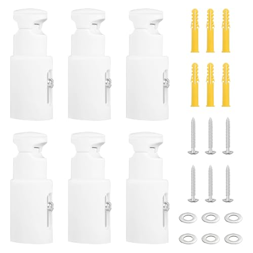 Vulcyxa 6 Pièces Fixation Seche Serviette, Support Seche Serviette, Attache Seche Serviette, Compatible Radiateurs Droits et Courbes, Distance Réglable, ABS Résistant à la Chaleur et Humidité