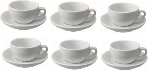 6 pieza capuchino taza tazas de capuchino con plato (0,20 l porcelana