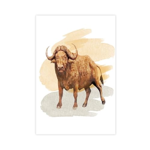 Affiches animaux sauvages africains aquarelle : déco chambre enfant toile 61x91.4 cm