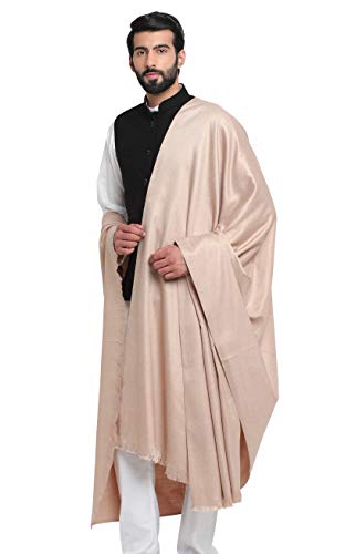 Weavers Villa Herren Uni Wolle Dhariwal beige Lohi/Schal-MS-666, beige, Large Cover