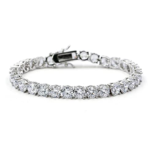 Bracelet de tennis zircon cubique pour homme et femme style hip hop glacé 7 pouces