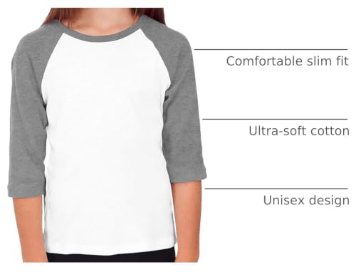 Image of Hat and Beyond Kids Raglan Jersey Child Toddler Youth Uniforms 3 /4 Sleeves T Shirts