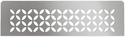 Schluter Rectangular Shelf for Prefabricated Kerdi Board SN/-SNLT Niches - 4mm Thick, Floral Design, Stainless Steel Material, Brushed Stainless Steel Finish - SNS1D5EB
