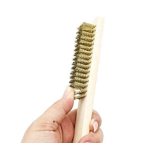 Zua Brass Copper Wire Brush with Wooden Handle for Rust removal and Cleaning (1 Piece) (B0D9NBVL94) Amazon Price History, Amazon Price Tracker