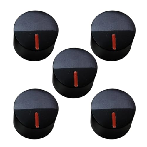 BaniaMart Gas Stove Knobs Set, Manual Ignition Buttons, Compatible with All Gas Chulhas (5, Metal Black)