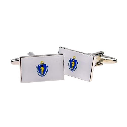 Mancuernas masculinas bandera Massachusetts talla única miniatura 1
