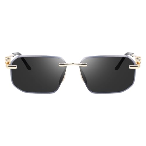 Image of Dervin Rimless Rectanglular Sunglasses For Men and Women | Unisex Frameless Sun Glasses Shades