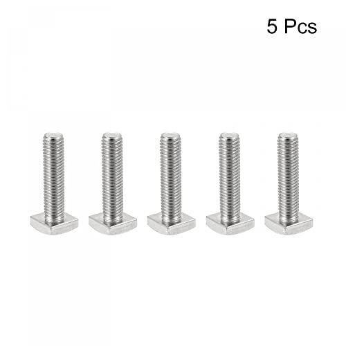 Image of uxcell Square Head Bolt, 5pcs M10x40mm Fully Thread 304 Stainless Steel Grade C Square Machine Screws