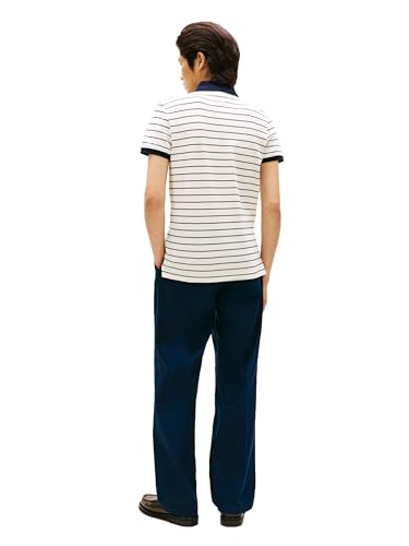 Image of Tommy Hilfiger Men's Short Sleeve Polo Shirts in Slim Fit with Stretch and Organic Pique Cotton