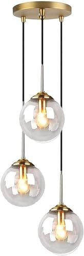 Suspension industrielle en verre pour éclairage îlot de cuisine et salle à manger bistrot