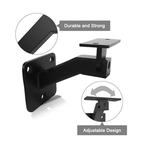 Support garde-corps noir pivotant pour fixer une rampe d'escalier en pente - 6