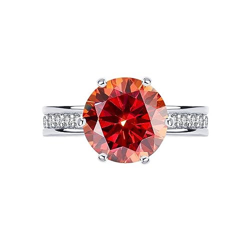Bague de fiançailles rouge en Moissanite 5ct pour célébrer votre grand amour