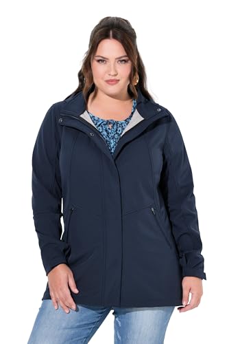 Veste softshell longue Ulla Popken imperméable coupe en A pour femme avec capuche