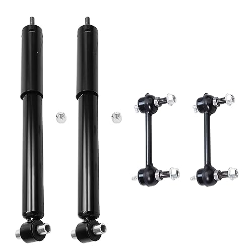 Image of Detroit Axle - FWD Rear Shocks Kit for 2001-2009 Volvo S60, 1999-2006 S80, 2001-2007 V70, 2 Complete Shock Absorbers Assembly 2 Sway Bar End Links 2002 2003 2004 2005 Replacement