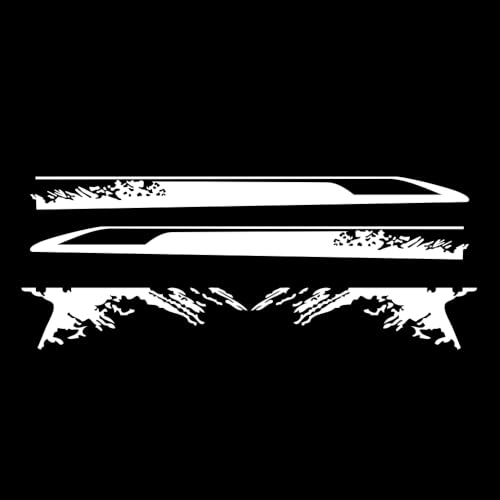 Image of Car Decal Bed Mud Splash Kit Graphic Decal Self-Adhesive Adjustable Gloss Sports Stripe car Sticker Decorative for Pickup Truck Body Sticker taildoor Vinyl Decal Accessories 4PCS (White)