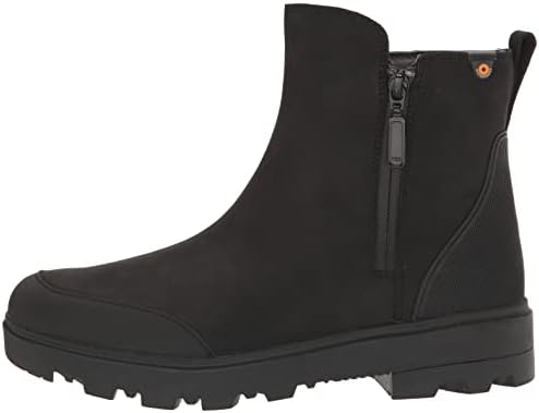 Bogs Womens Holly Zip Leather Boot Rain, Black, 8 | Image 7