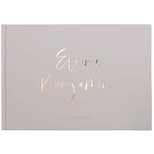DeinWeddingshop Deluxe Hochzeitsgästebuch – personalisiert & veredelt – Gästebuch zur Hochzeit, Hardcover in Gold, Rosé…