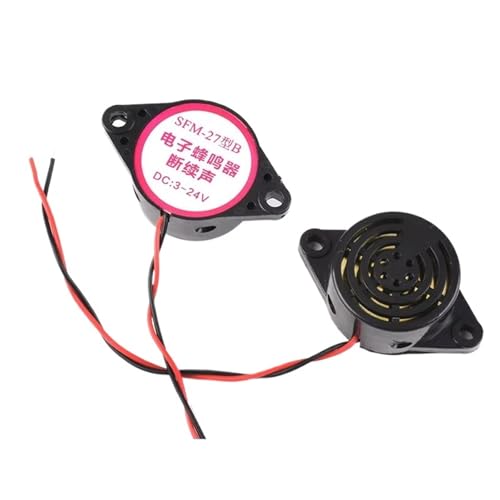 eufeifeiegds Allarme acustico elettronico DC 3-24V 12V intermittente continuo per da auto e furgoni SFM-273-24v nero II