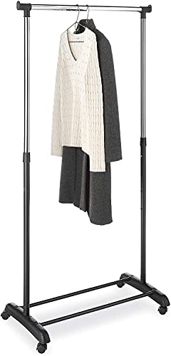 Image of Stainless Steel Single-Pole Portable Clothes Rack Drying Rack,Movable Stand Indoor Home Storage Organizer Balcony Handing Clothing Rack