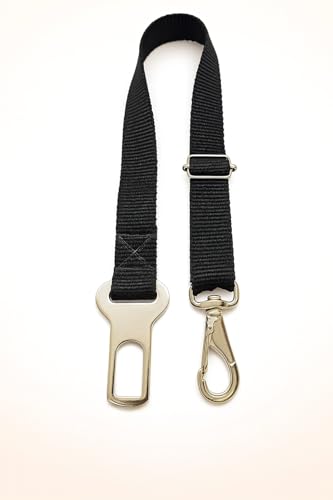 Cinto de Segurança para Cães PET Regulável Mosquetão com Trava em Aço Fita Nylon 20mm Encaixe Universal para Carro – Transporte Seguro e Confortável -SHACK