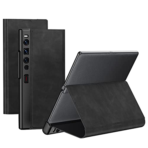 DENSUL Case for Huawei Mate Xs 2, Ultra-Thin Matte Leather Cover Shockproof Magnetic Closure Book Folio Bracket Function Anti-Scratch Full Protection Case,Black