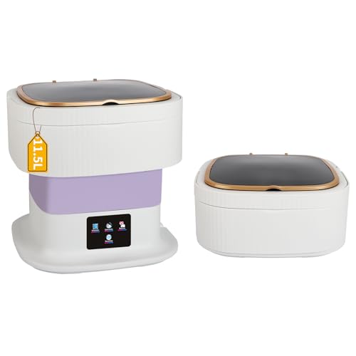 Portable Washing Machine, Mini Washing Machine, 11.5L Super Large Capacity Foldable Washing Machine, suitable for underwear, socks, baby clothes. School, camping, RVs, lazy people (purple)