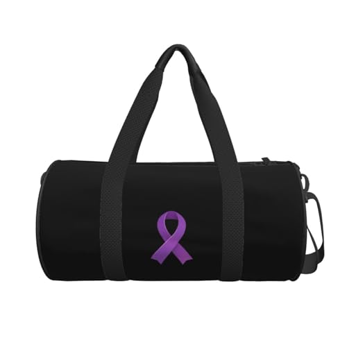 Pancreatic Cancer Awareness Purple Ribbon Convertible Garment Bag with Shoulder Strap, Carry on Garment Duffel Bag for Men Women - Rolling Foldable for Travel Luggage Bags (Black)2