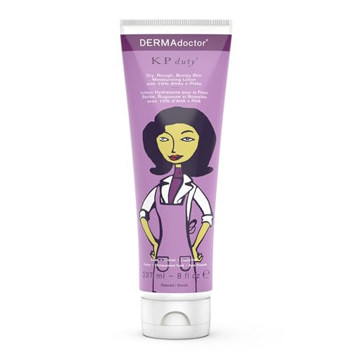 DERMAdoctor: KP Duty Moisturizing Lotion | Dermatologist Formulated Body Cream for Keratosis Pilaris | Smooth Dry, Rough, Bumpy, Chicken Skin | Hydrates & Softens | 10% AHAs + PHAs | (8 oz)