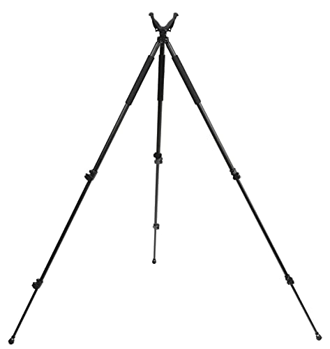 Hammers Telescopic Shooting Tripod w/Adjustable Quick Flip Leg Lock Ball Bearing Pivot V Yoke Max. Height 68" - Hammers