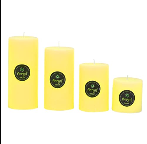 Image of Floryn Decor Pillar Candles Set of 4 | Pillar Candles for Home Decor Scented | Smokeless | Dripless (2 by 2, 2 by 3, 2 by 4, 2 by 4.5 inches) (Jasmine, Paraffin Wax)