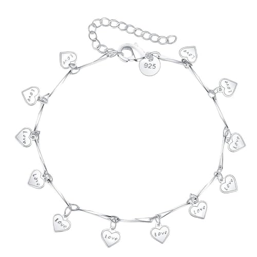 Bracelet de charme femme cadeau romantique avec coeur chanceux