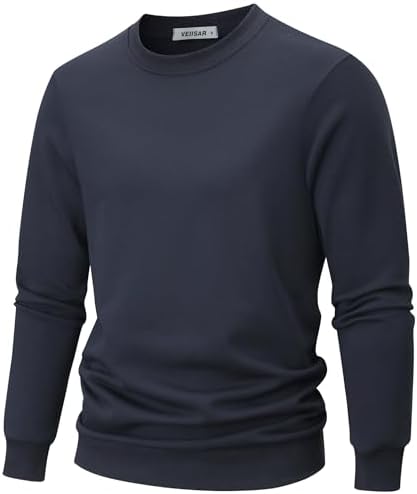 VEIISAR Sweatshirt Herren Langarm aus weicher Baumwolle - 310g Bequemer Pullover mit Rundhals für Herbst und Winter
