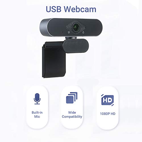 Cucudy Webcam USB 1920 * 1080P HD 30fps PC Câmera do computador Câmera sem fio para desktop / Laptop