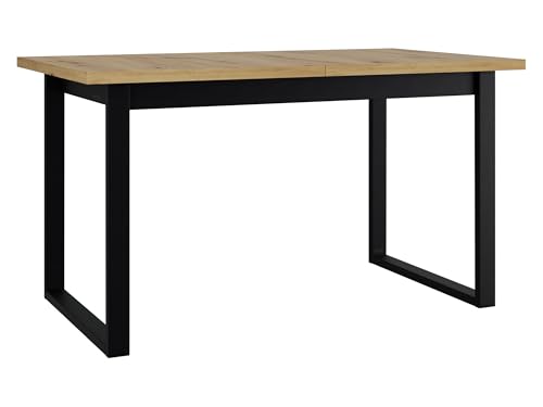 Mirjan24 Tisch für Esszimmer Idunes III, Rechteckiger Esstisch L:160-240 x H:78 x B:92 cm Ausziehbarer Tisch für Küche Küchentisch Esszimmertisch Praktischer Ausziehtisch (Artisan Eiche/Schwarz)