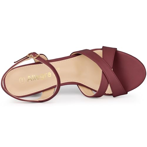 Allegra K Women's Cross Straps Kitten Heel Sandals4