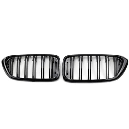 Parrilla delantera de riñón negro brillante de doble lama para GT G32 2017-2019