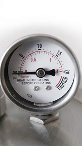 Buffalo QCP435 37-Quart Stainless Steel Pressure Cooker Pressure Guage Steam Gauge