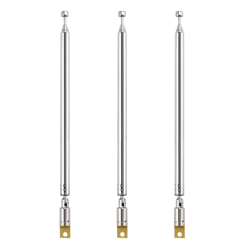 VooGenzek 3 Piezas 75cm 7 Secciones Antena Telescopica, FM Antena Telescópica Portátil, TV Antena de Radio Universal, para Dab Am/FM Recepción Estéreo