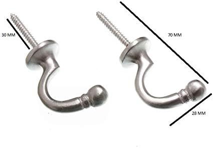 6 X Satin Chrome Ball End Curtain Tie Backs, 40mm - Set of 2