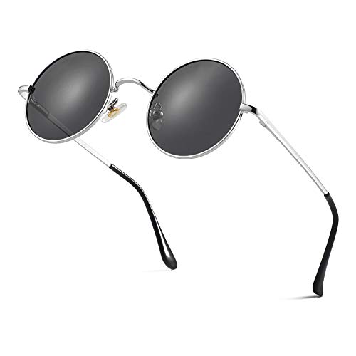 Image of Retro Small Round Polarized Sunglasses for Men Women Circle Hippie Style Sun Glasses